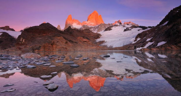 A paisagem glacial é a marca dessa trilha (Crédito: Pinterest) Fitz-Roy