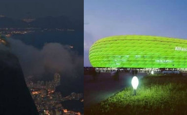 Em homenagem à Chapecoense, construções ao redor do mundo são iluminadas com as cores do clube 