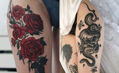 Mais de 25 tatuagens feitas na coxa pra você se inspirar 