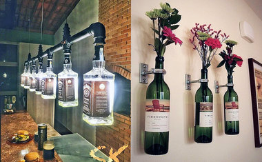 22 maneiras criativas de utilizar garrafas de vidro na decoração da sua casa