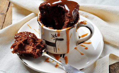 Bolo de caneca com Nutella