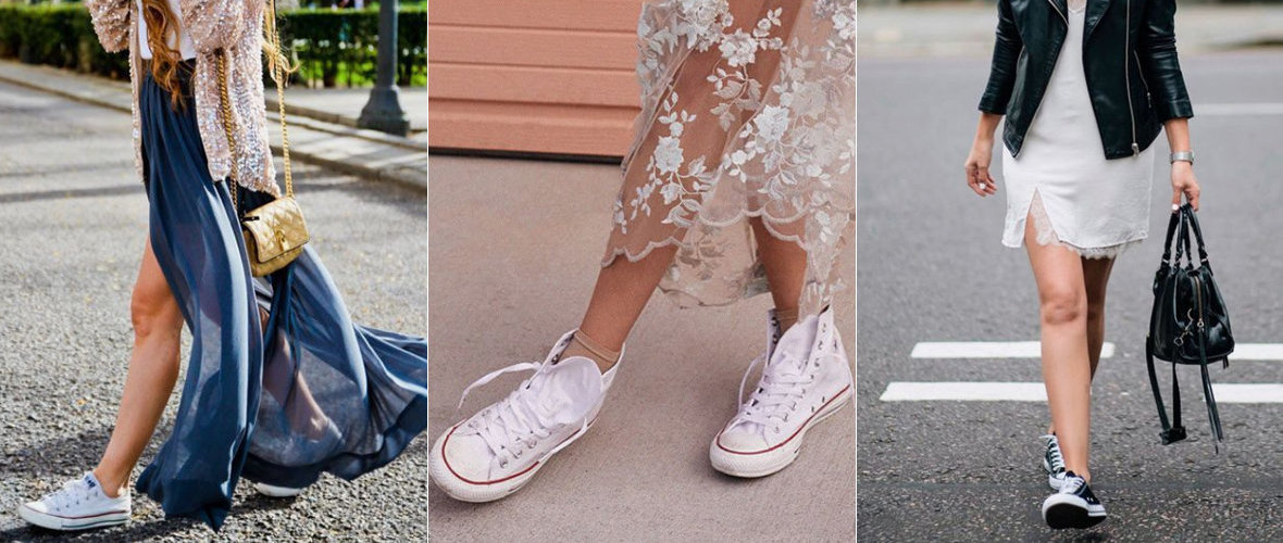 vestidos com tenis all star