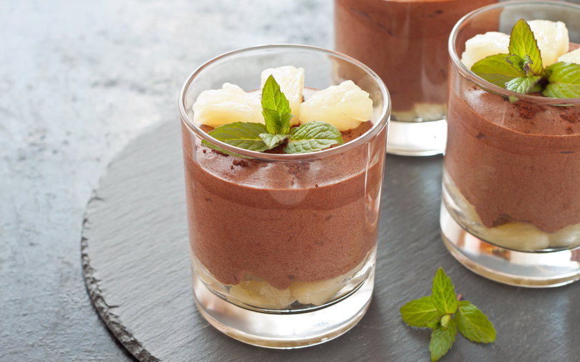 Mousse de chocolate com maracujá