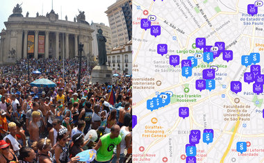 App lança mapa interativo que mostra blocos e festas de Carnaval próximos ao usuário