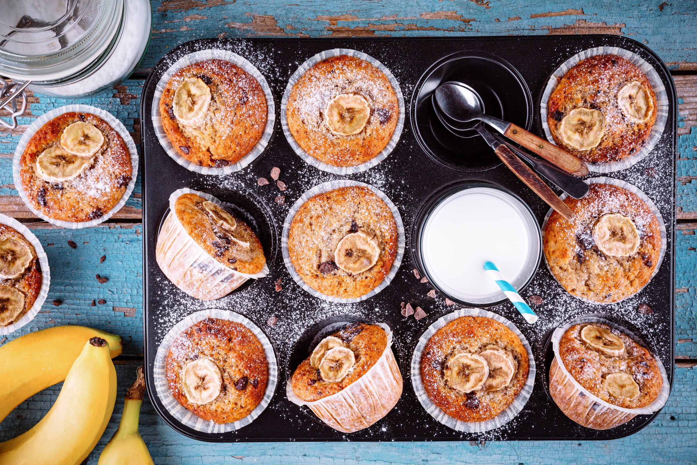 Muffin de banana com coco é deliciosa opção para o lanche da tarde