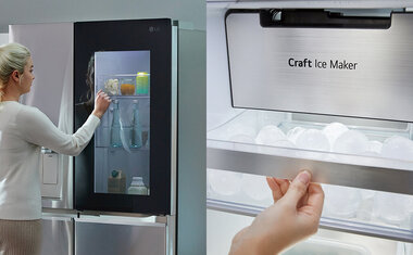Conheça a geladeira Smart Side by Side UVnano™ InstaView™ da LG, que possui máquina de gelo gourmet e conectividade via aplicativo