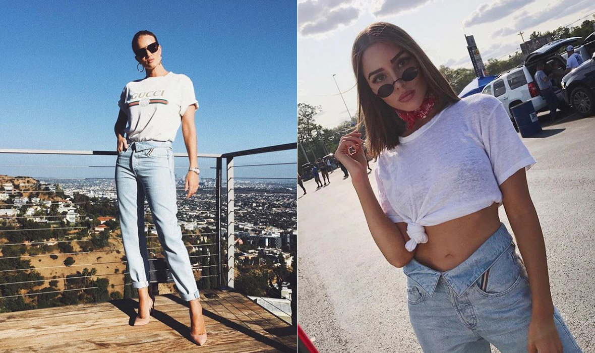 Jeans com o cós dobrado é tendência; veja como as famosas estão usando