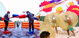 Na Cidade: Espaço de lazer com estruturas infláveis e atividades esportivas é inaugurado em SP