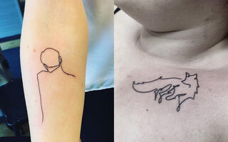 Single line tattoos