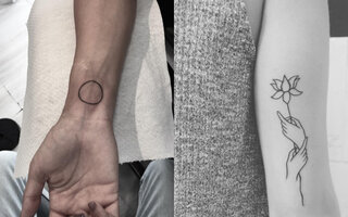 Single line tattoos