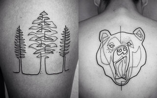 Single line tattoos