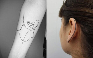 Single line tattoos