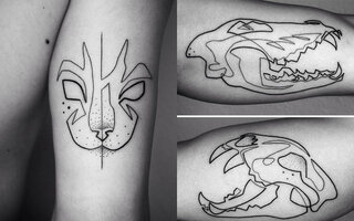 Single line tattoos