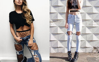Jeans destroyed + Cropped top