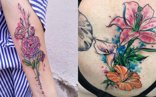 Tatuagens com flores e plantas