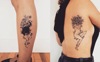 Tatuagens com flores e plantas