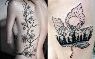 Tatuagens com flores e plantas