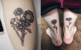 Tatuagens com flores e plantas