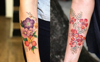 Tatuagens com flores e plantas