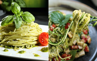 Espaguete ao molho pesto