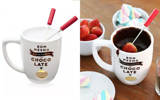 Caneca para fondue de chocolate