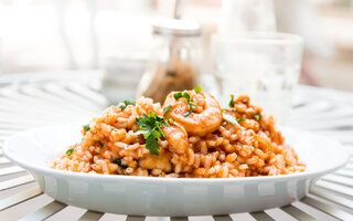 Risoto de camarão com whisky