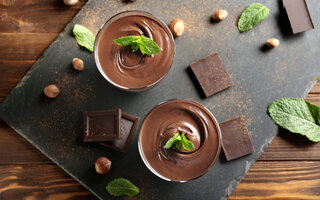 Mousse de chocolate proteico