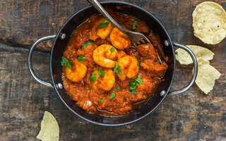 Curry com camarão