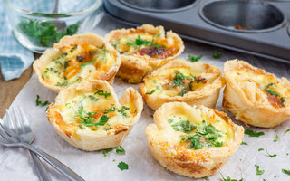 Mini quiche de alho poró