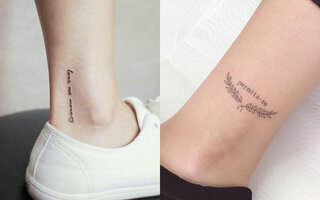 O tornozelo é a tela branca perfeita para uma tatuagem de frase