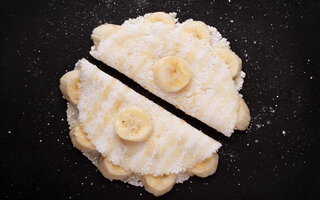 Tapioca de banana com queijo