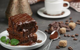 Brownie de chocolate e café