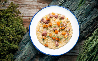 Risoto de abóbora com linguiça