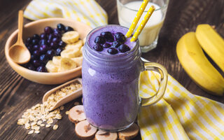 Shake de blueberry e banana