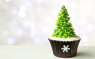 Cupcake de árvore de Natal