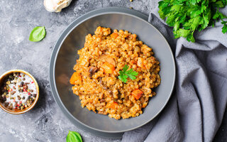 Risoto de Abóbora e Carne Seca