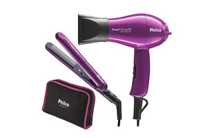 Kit secador e chapinha Philco travel shine