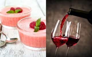 Mousse com Calda de Frutas Vermelhas