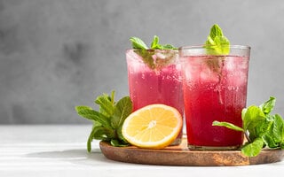 Refresco com Xarope de Hibisco e Frutas Cítricas