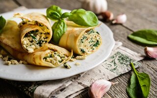 Panqueca de espinafre com ricota