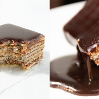 Gastronomia: Conheça o Suricake, bolo feito com camadas de folhas de waffle crocante e cobertura de chocolate com mel