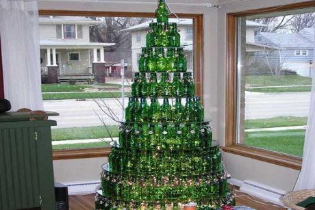 árvore de Natal de garrafas pet