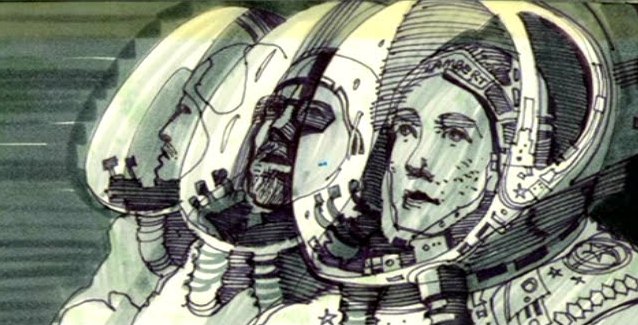 Ilustração do storyboard de Alien, por Ridley Scott