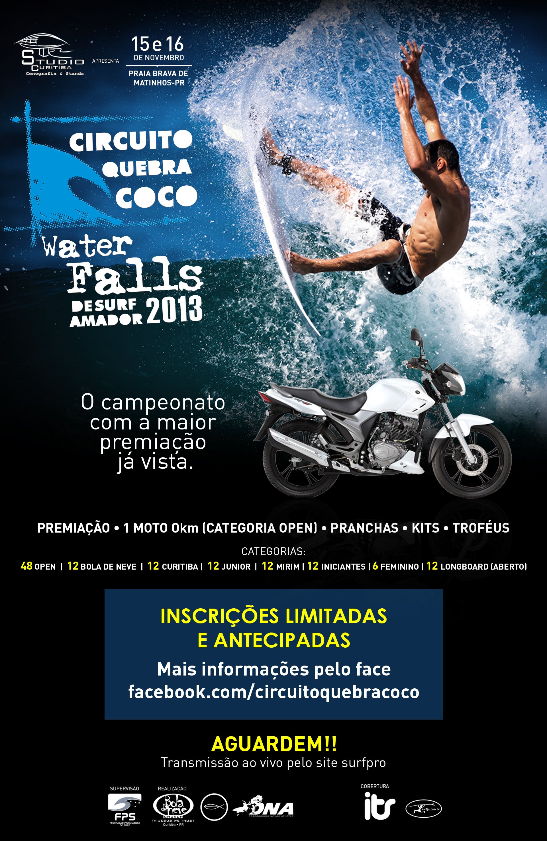 Viagens: Circuito Quebra Coco Water Falls de Surf Amador 2013 em Caiobá