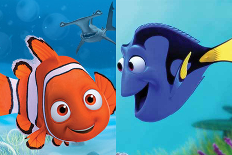 Montagem com Procurando Nemo e Procurando Dory