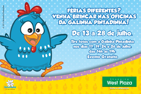 Galinha Pintadinha é a atração de férias do Shopping West Plaza