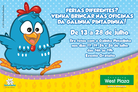 Filhos (antigo): Galinha Pintadinha é a atração de férias do Shopping West Plaza