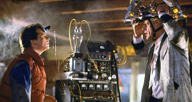 Michael J Fox e Christopher Lloyd em De Volta Para o Futuro