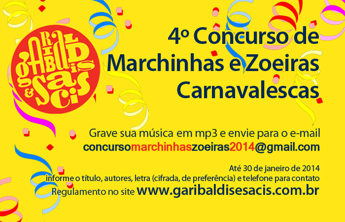 4º Concurso de Marchinhas e Zoeiras Carnavalescas em Curitiba 