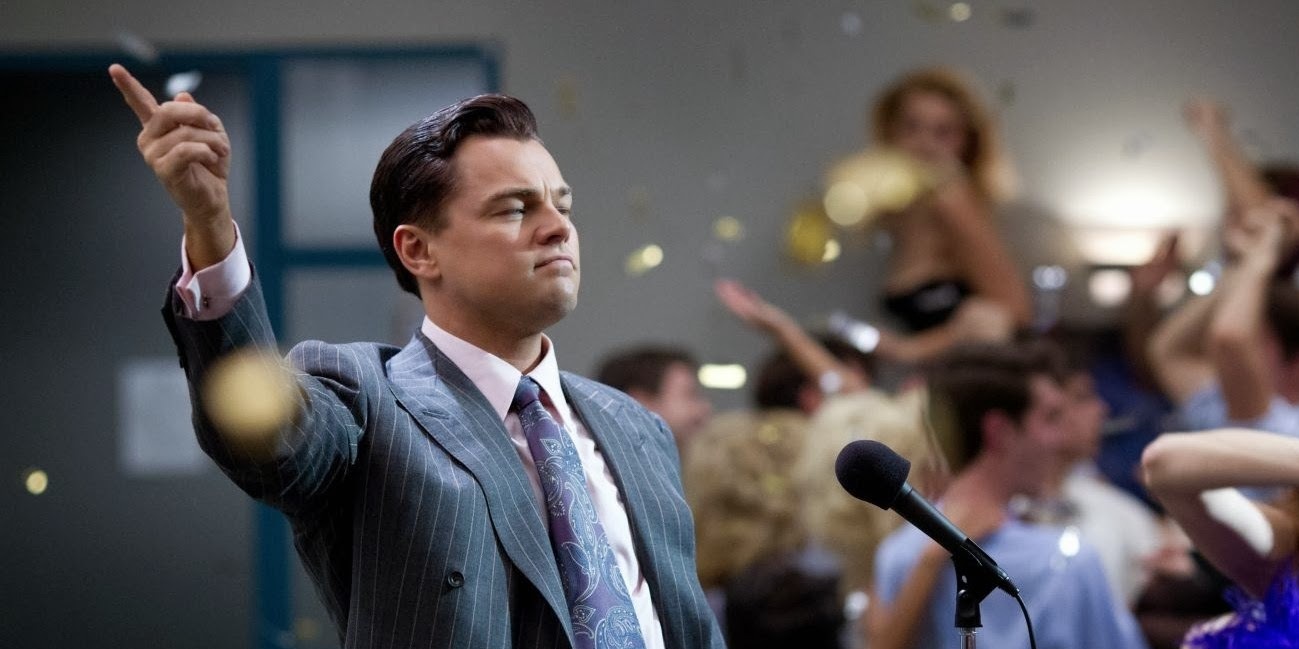 Leonardo DiCaprio em O Lobo de Wall Street